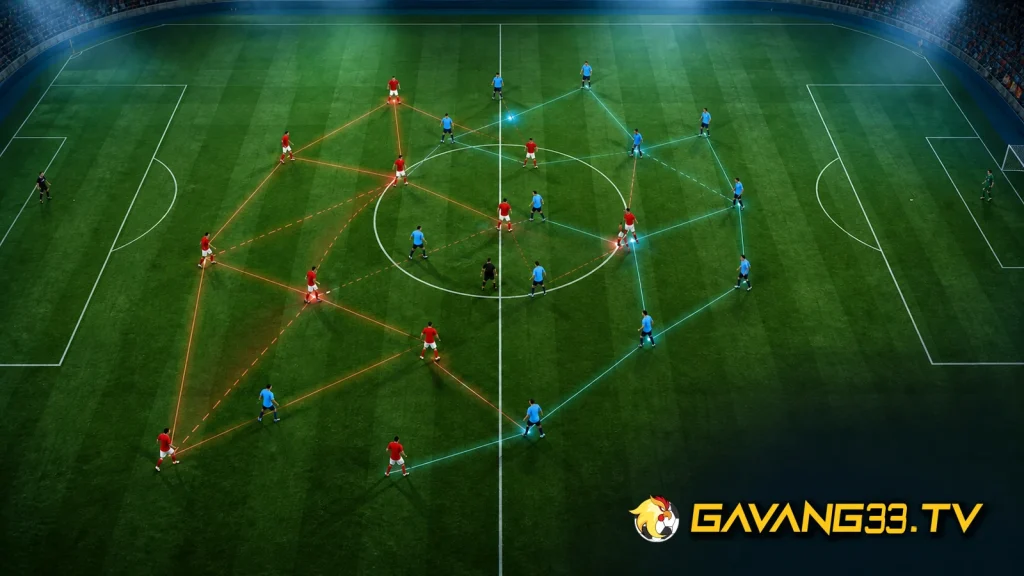 Nhận định Arsenal vs Man City: Cuộc chiến trung tuyến tại Cardiff 2 Minh họa các tam giác chuyền bóng ở khu vực giữa sân trận Arsenal gặp Manchester City