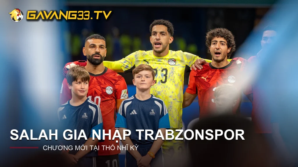 Mohamed Salah trước khi gia nhập Trabzonspor, có logo GavangTV