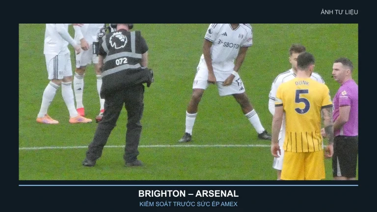 Ảnh tư liệu cầu thủ Brighton trong trận Premier League