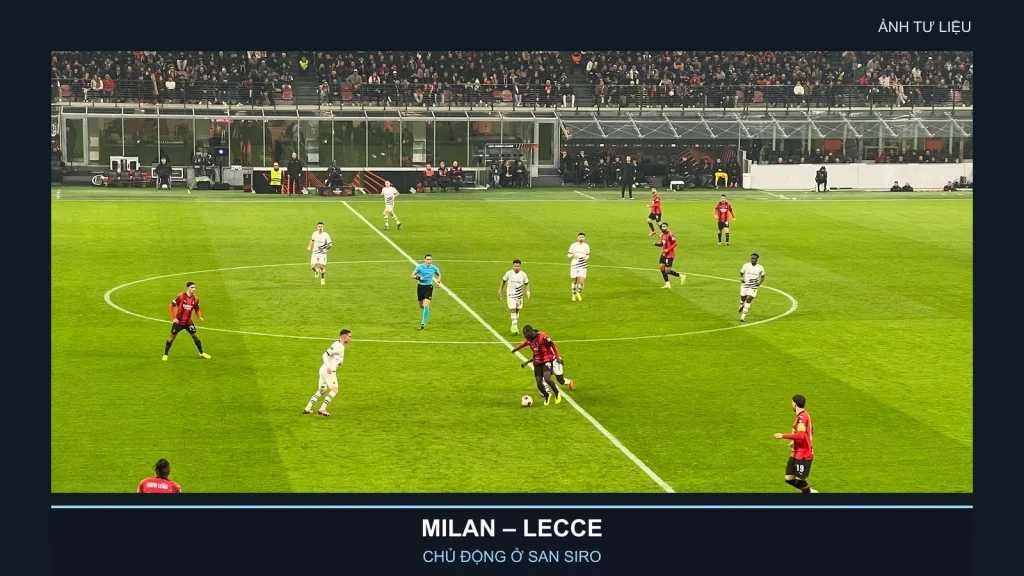 Ảnh tư liệu cầu thủ AC Milan tại Europa League năm 2024