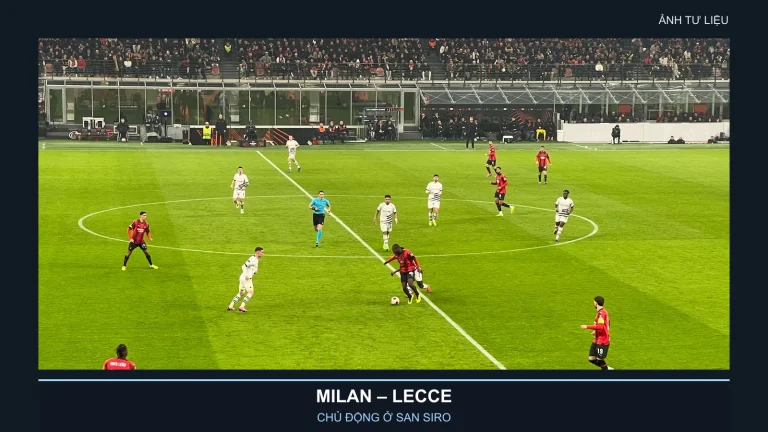 Ảnh tư liệu cầu thủ AC Milan tại Europa League năm 2024